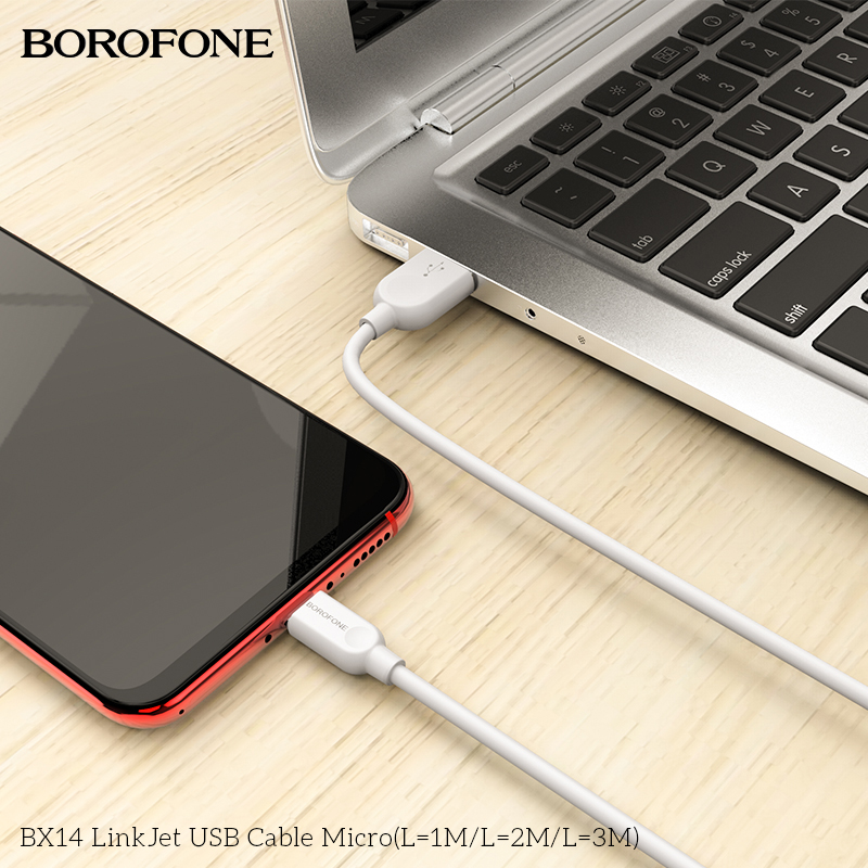 BOROFONE BX14 LinkJet USB-A to Micro-USB cable 2m NZ 8